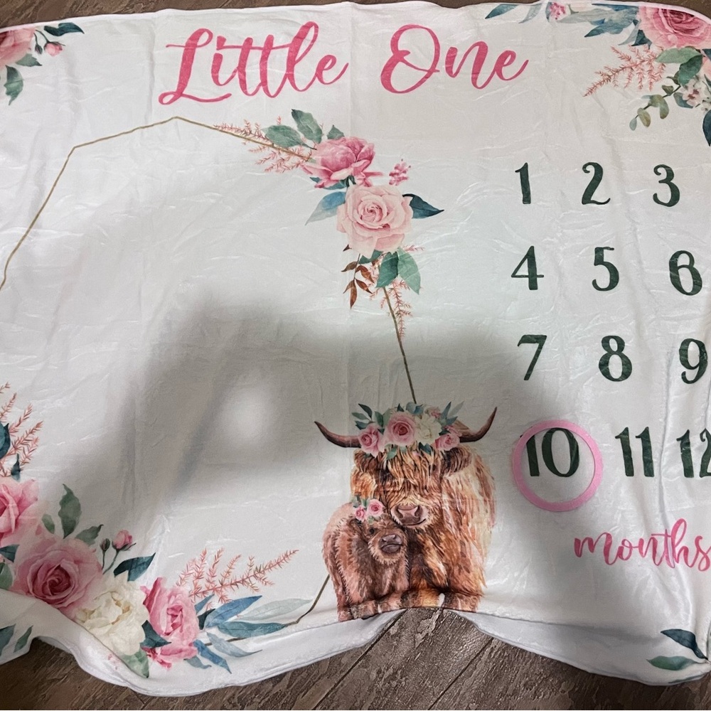 Floral Baby Milestone Blanket